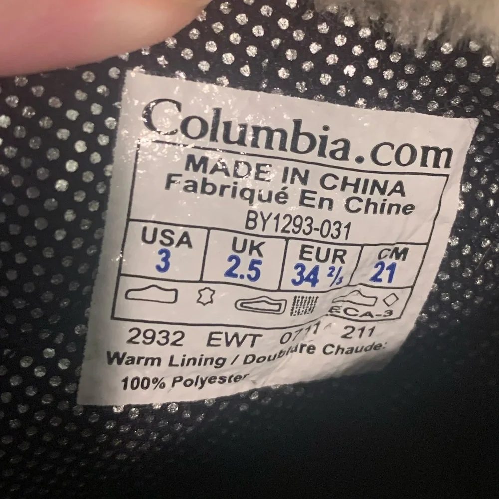Columbia Girls Zippered Warmly Lined Snow Boots Purple/Grey Size 3